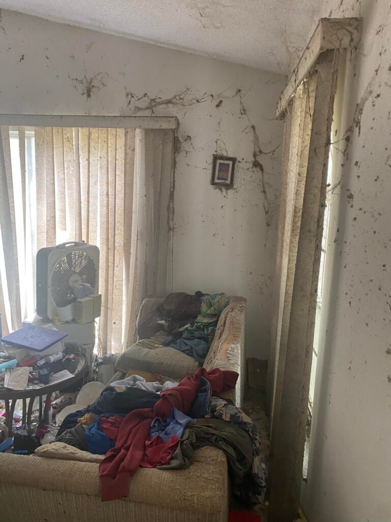 A home that is hoarded and in disrepair in Venice, Florida.
